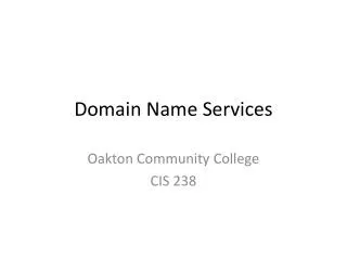 Domain Name Services