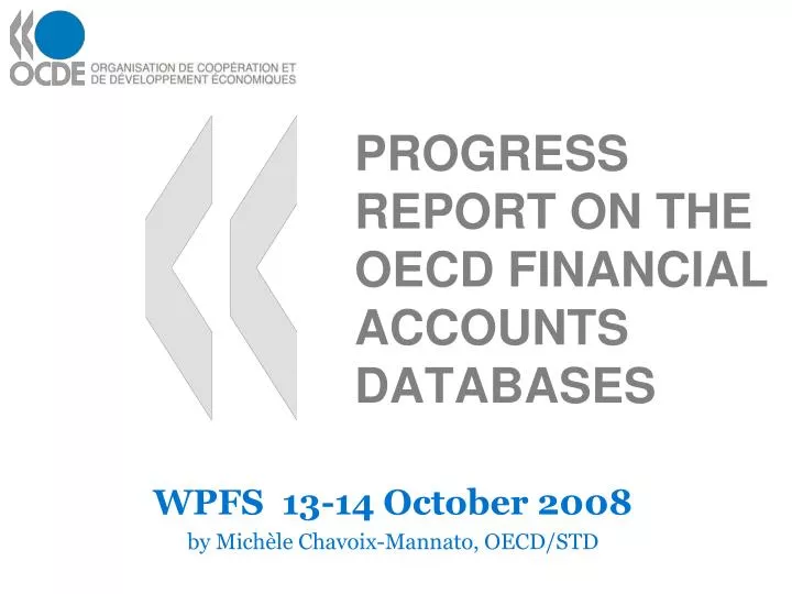 progress report on the oecd financial accounts databases