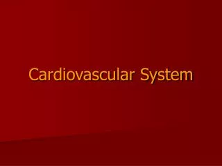 Cardiovascular System