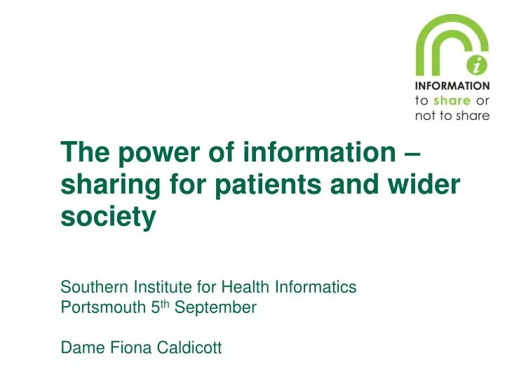 the power of information sharing for patients and wider society