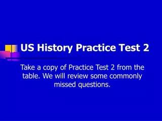 US History Practice Test 2