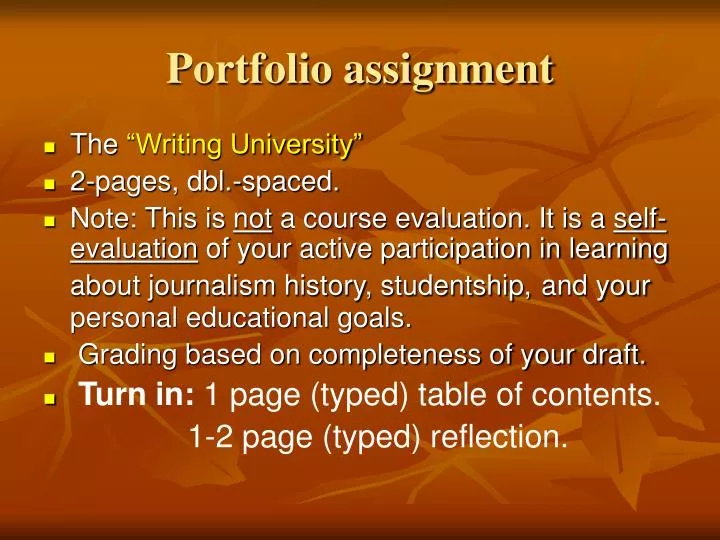 portfolio assignment
