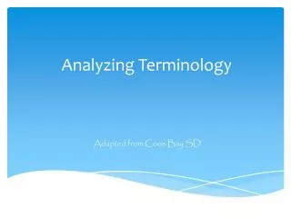 analyzing terminology