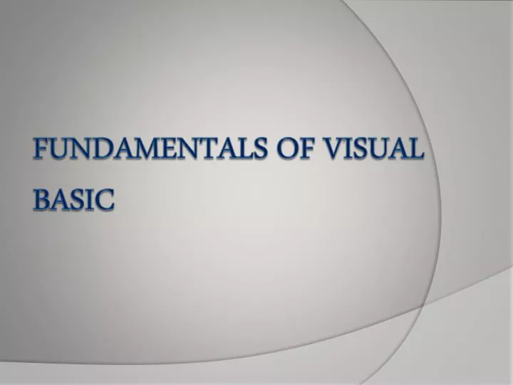 fundamentals of visual basic