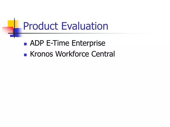 product evaluation