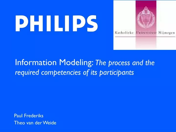 information modeling the process and the required competencies of its participants