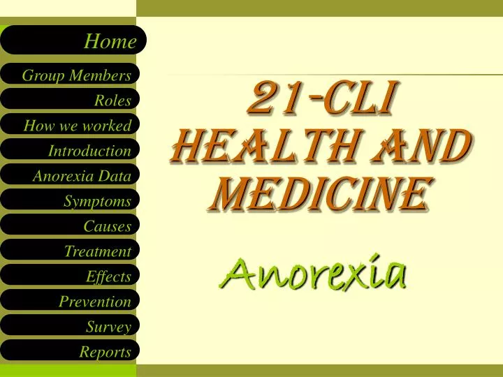 21 cli health and medicine