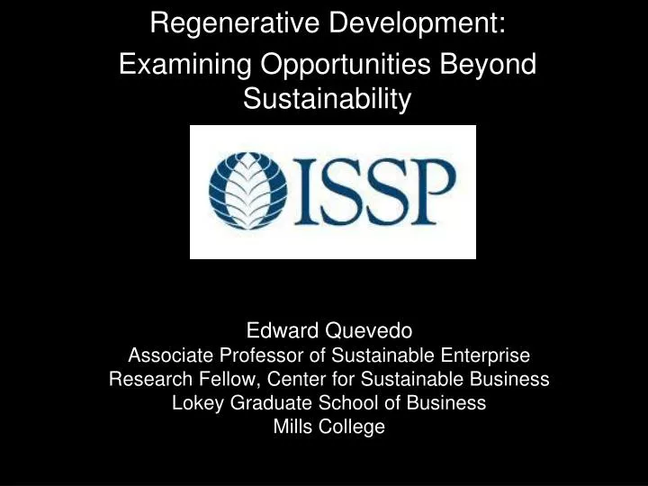 regenerative development examining opportunities beyond sustainability