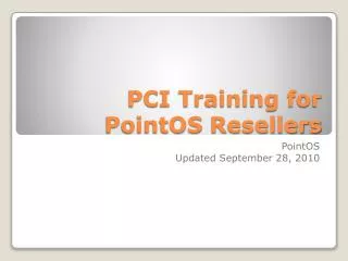 PCI Training for PointOS Resellers