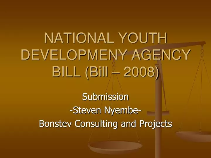 national youth developmeny agency bill bill 2008