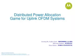 Distributed Power Allocation Game for Uplink OFDM Systems