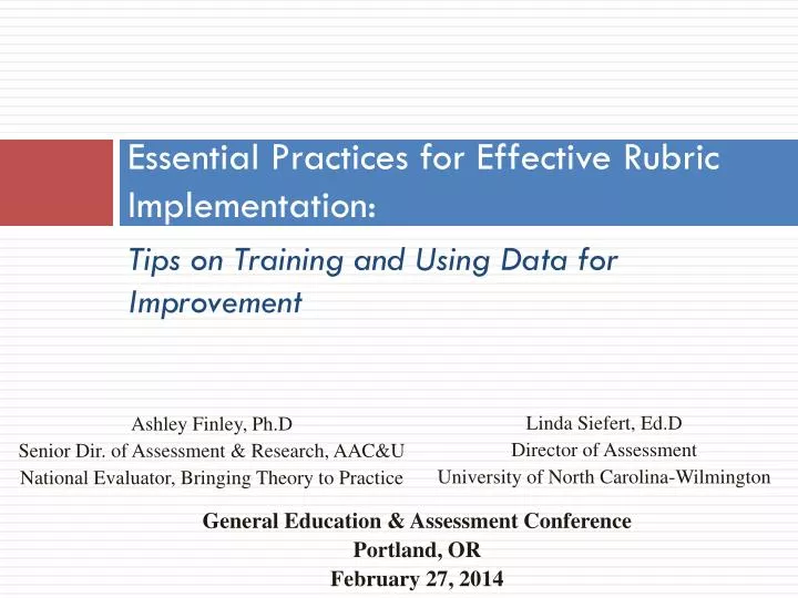 essential practices for effective rubric implementation