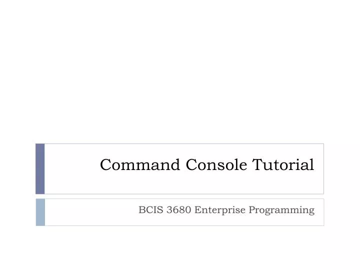 command console tutorial