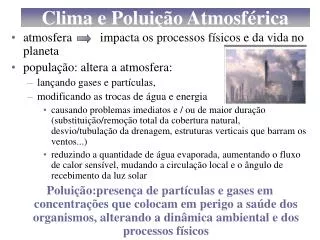 clima e polui o atmosf rica