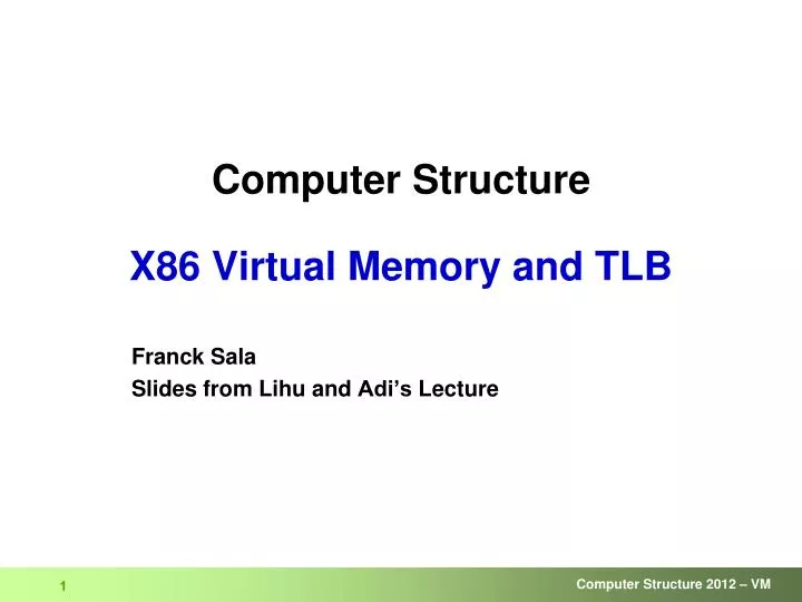 computer structure x86 virtual memory and tlb