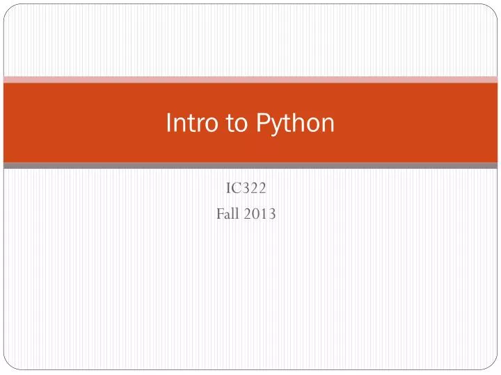 intro to python