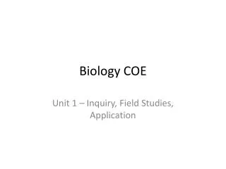 Biology COE