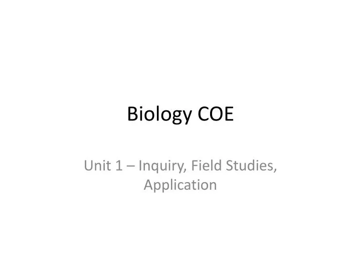 biology coe
