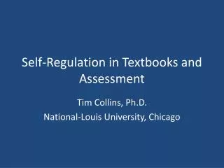 Self-Regulation in Textbooks and Assessment