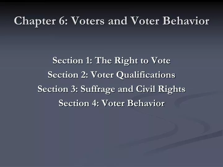 chapter 6 voters and voter behavior