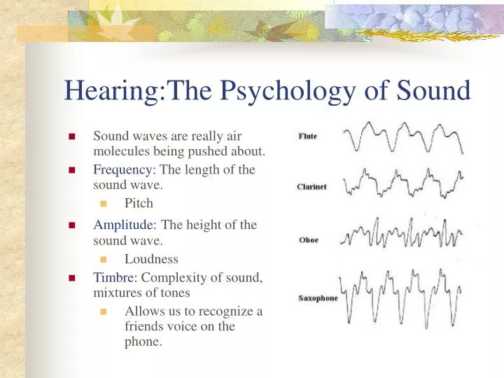 hearing the psychology of sound