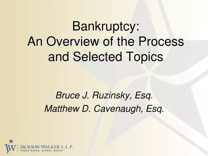 bankruptcy an overview of the process and selected topics