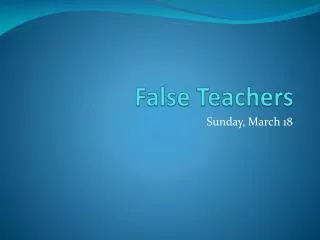 False Teachers