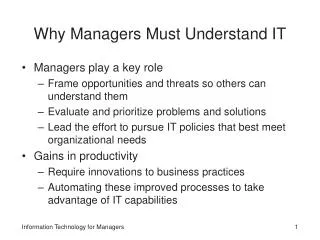 why managers must understand it