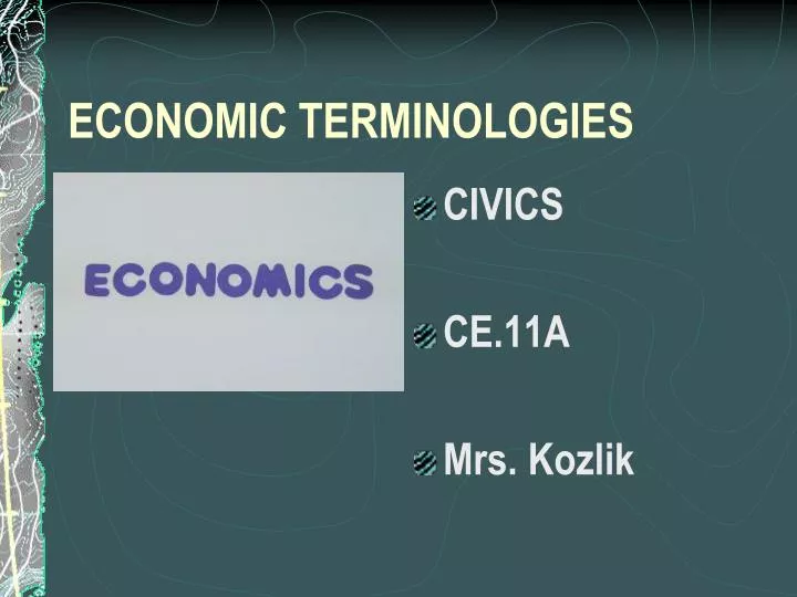 economic terminologies