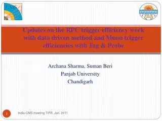 Archana Sharma, Suman Beri Panjab University Chandigarh