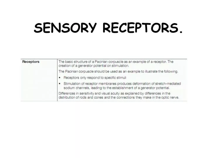 sensory receptors