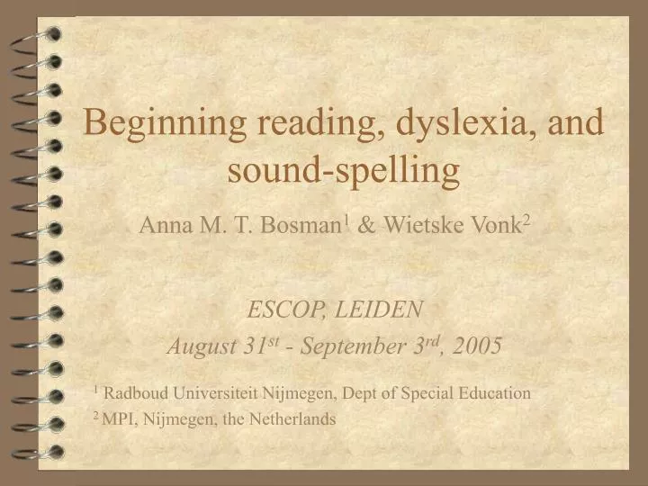 beginning reading dyslexia and sound spelling