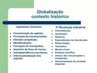 globaliza o contexto hist rico