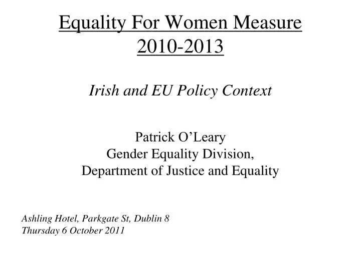 equality for women measure 2010 2013