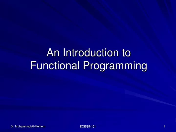 an introduction to functional programming