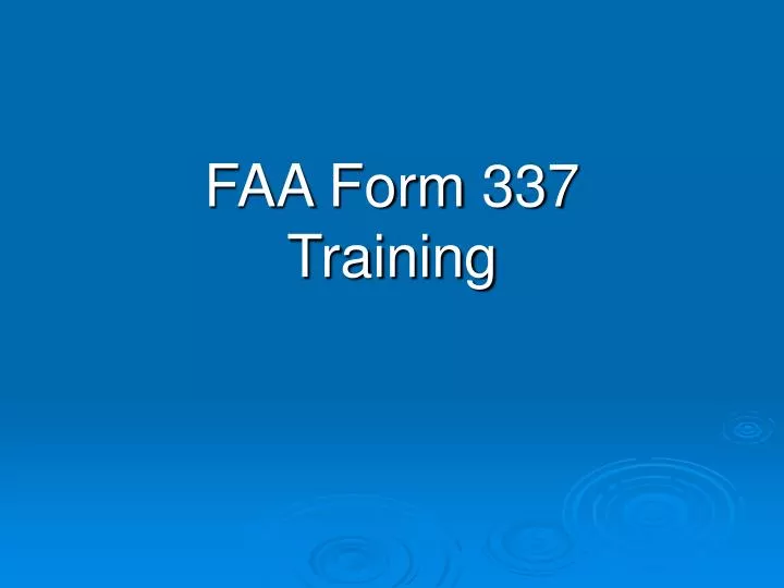 faa form 337 training