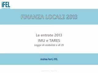 finanza locale 2013