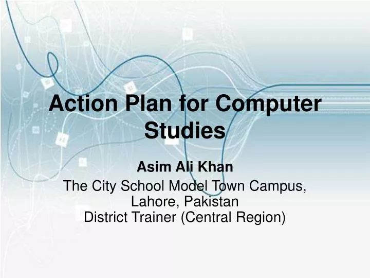 action plan for computer studies