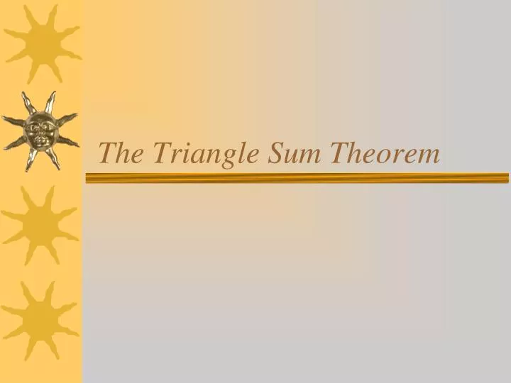 the triangle sum theorem