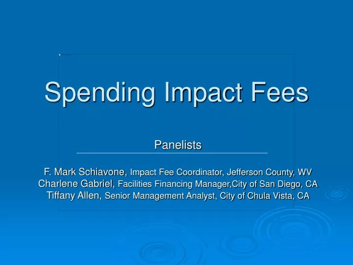 spending impact fees