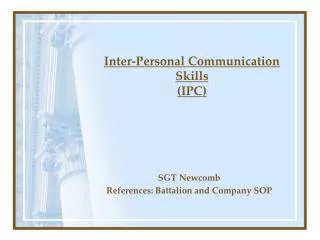 Inter-Personal Communication Skills (IPC)