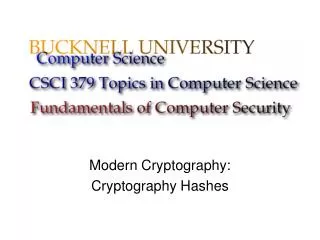 Modern Cryptography: Cryptography Hashes