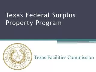 Texas Federal Surplus Property Program