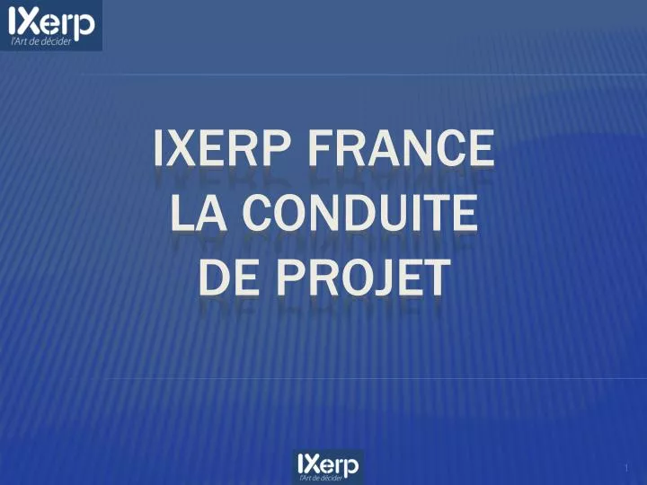 ixerp france la conduite de projet