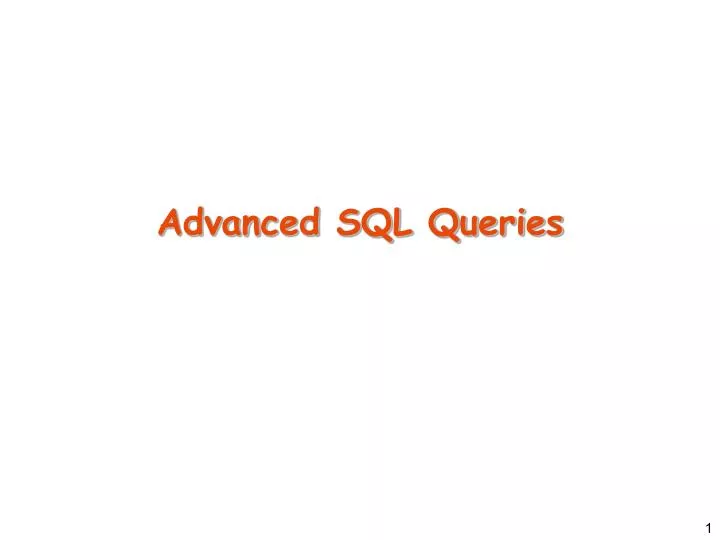 advanced sql queries