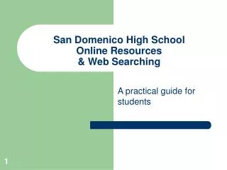San Domenico High School Online Resources &amp; Web Searching