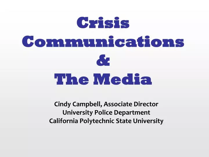 crisis communications the media