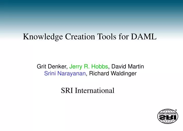knowledge creation tools for daml