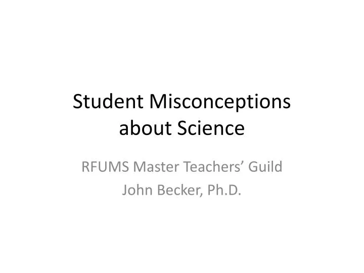 student misconceptions about science