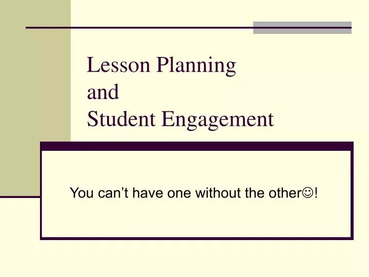 lesson planning and student engagement